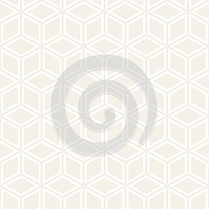 Vector seamless stripes subtle pattern. Modern stylish texture with monochrome trellis. Repeating geometric hexagonal grid. Simple