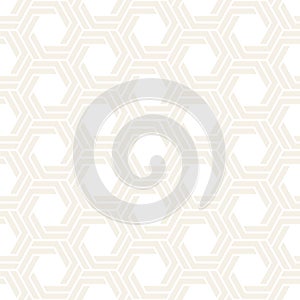 Vector seamless subtle pattern. Modern stylish texture with monochrome trellis. Repeating geometric hexagonal grid. Simple lattice