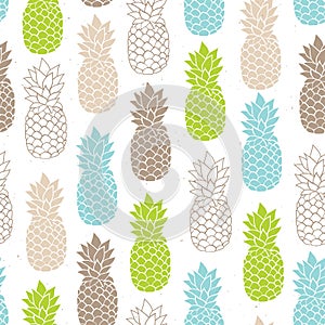 Vector seamless summer pineapple pattern