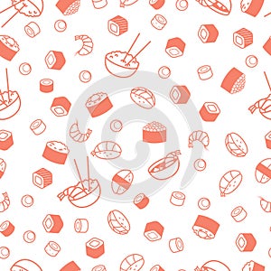 Vector seamless sushi pattern