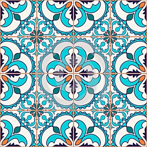 Vector seamless texture. Beautiful colored pattern for design and fashion with decorative elements