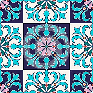 Vector seamless texture. Beautiful colored pattern for design and fashion with decorative elements