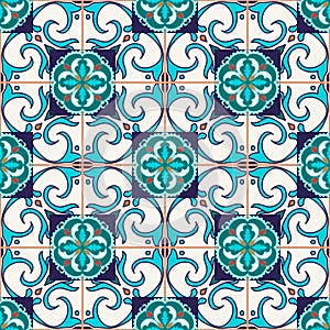 Vector seamless texture. Beautiful colored pattern for design and fashion with decorative elements