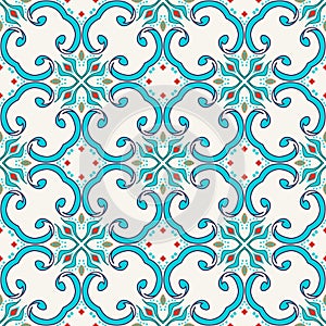 Vector seamless texture. Beautiful colored pattern for design and fashion with decorative elements