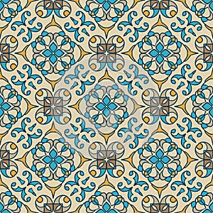 Vector seamless texture. Beautiful colored pattern for design and fashion with decorative elements