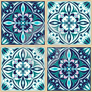 Vector seamless texture. Beautiful colored pattern for design and fashion with decorative elements photo