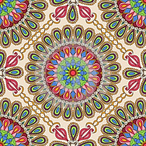 Vector seamless texture. Beautiful mandala pattern for design and fashion with decorative elements in ethnic indian style