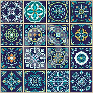 Vector seamless texture. Beautiful patchwork pattern for design and fashion with decorative elements