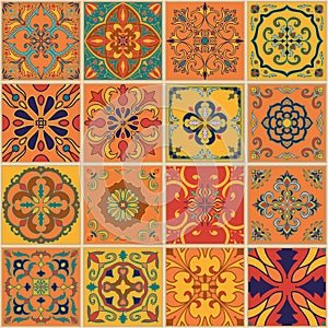 Vector seamless texture. Beautiful patchwork pattern for design and fashion with decorative elements