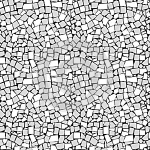 Vector seamless texture of black and white asymmetric decorative tiles wall photo