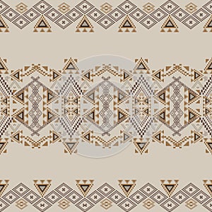 Vector seamless texture. Ethnic tribal geometric pattern. Aztec ornamental style