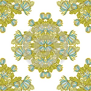 Vector Seamless texture with flowers.Decorative seamless pattern