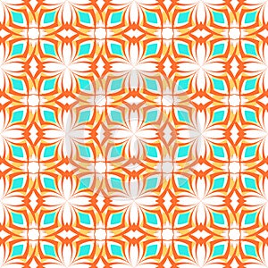 Vector seamless texture. Geometric ornamental pattern with bright spring colors. Ethnic ornament