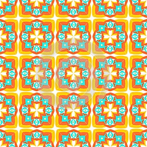 Vector seamless texture. Geometric ornamental pattern with bright spring colors. Ethnic ornament