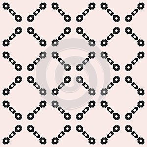 Vector seamless texture, monochrome ornament pattern, chains