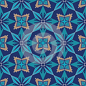 Vector seamless texture. Ornament for ceramic tile. Portuguese azulejos decorative pattern