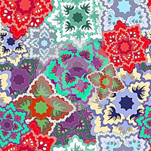 Vector seamless texture with slavs flower. russia seamless patte
