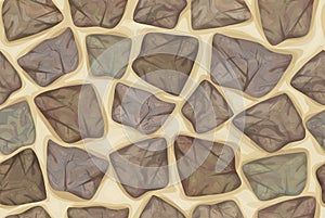 Vector seamless texture stonewall.