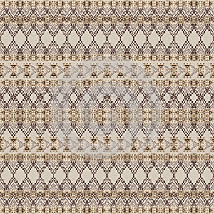 Vector seamless texture. Tribal geometric striped pattern. Aztec ornamental style