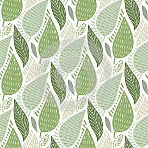 Vector Seamless Tough  Pattern with Leaves