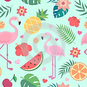 Vector seamless tropical pattern.