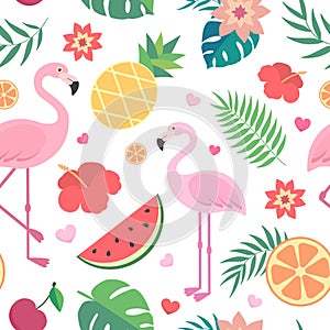 Vector seamless tropical pattern.