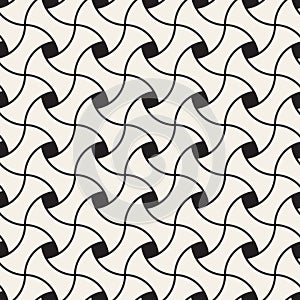 Vector seamless twisting lines pattern. Modern abstract texture. Repeating geometric tiles from spiral elements.