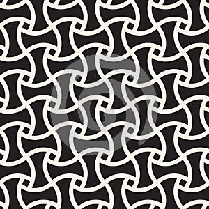 Vector seamless twisting lines pattern. Modern abstract texture. Repeating geometric tiles from spiral elements.