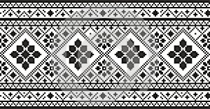 Vector seamless Ukrainian national ornament. Slavic endless pattern, cross stitch