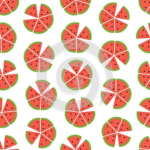 Vector seamless vector pattern with watermelon slices