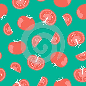 vector seamless vegetable texture with tomatoes