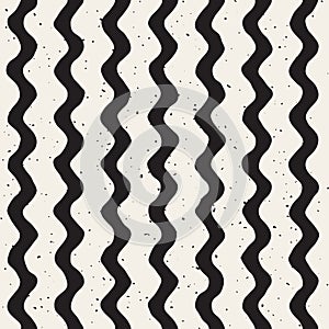 Vector Seamless Vertical Wavy Lines Grunge Pattern