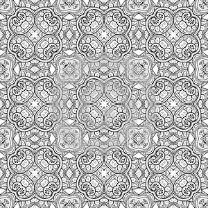 Vector Seamless Vintage Black and White Lace Pattern