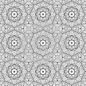 Vector Seamless Vintage Black and White Lace Pattern