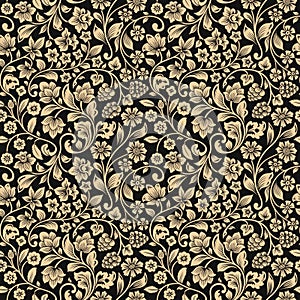 Vector seamless vintage floral pattern.