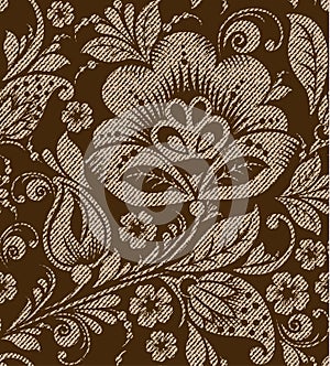 Vector seamless vintage floral pattern