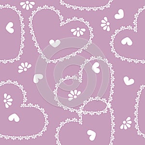 Vector seamless vintage heart pattern