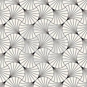 Vector seamless vintage pattern of overlapping arcs in art deco style. Modern stylish abstract texture. Repeating geometric tiles