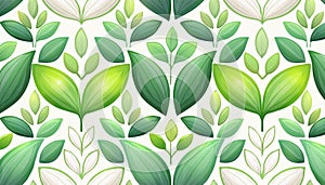 Vector seamless watercolor leaves pattern Nature organic illustration Generated image