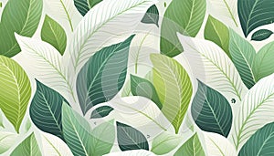 Vector seamless watercolor leaves pattern Nature organic illustration Generated image