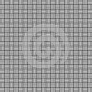 Vector seamless weave pattern. Rattan texture. Black-and-white background. Monochrome design.
