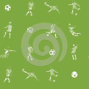 Vector seamless pattern on football theme