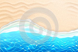 Vector seaside beach azure waves sand coast