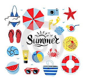 Vector seaside top view illustrations