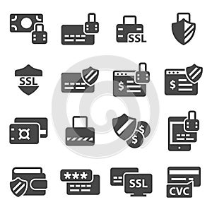Vector Secure payment icons set