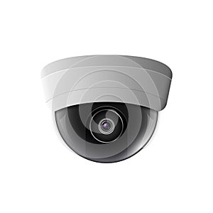 Vector security camera illustration. Safety control equipment. Ceiling camera protection technology. CCTV view video