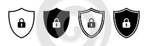 Vector Security Shield Lock Icon Set