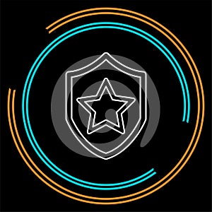 Vector security shield with star emblem
