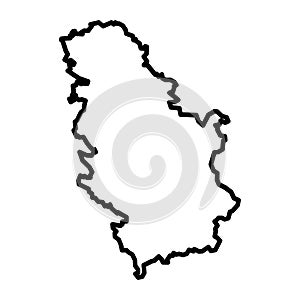 vector serbia outline map on white background