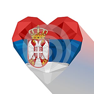 Vector Serbian heart, flag of the Republic of Serbia.